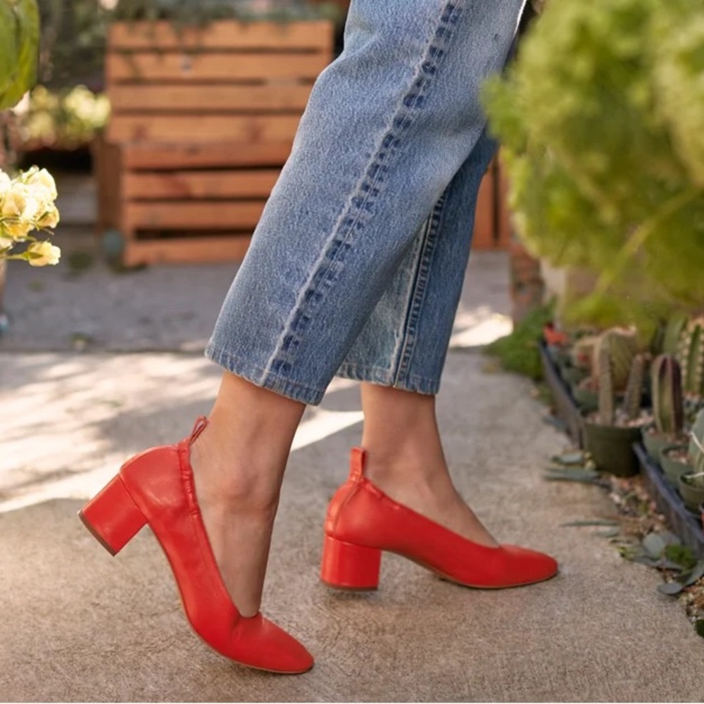 Everlane Red Block Heel Pumps
